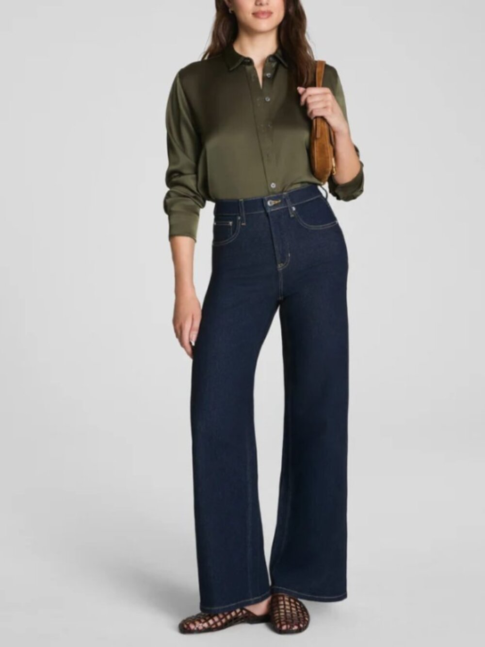 SPANX Authentic 360 Wide Leg Jeans, NWT, Marina Size Petite M
